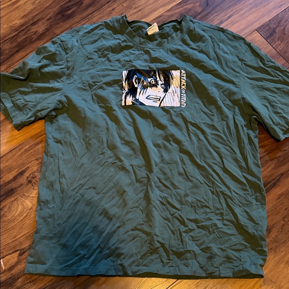 Anime AOT Graphic Green Men's T-Shirt